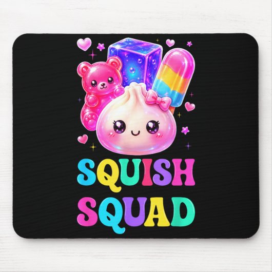 Squish squad schattig kawaii dumpling regenboog sn muismat (Voorkant)