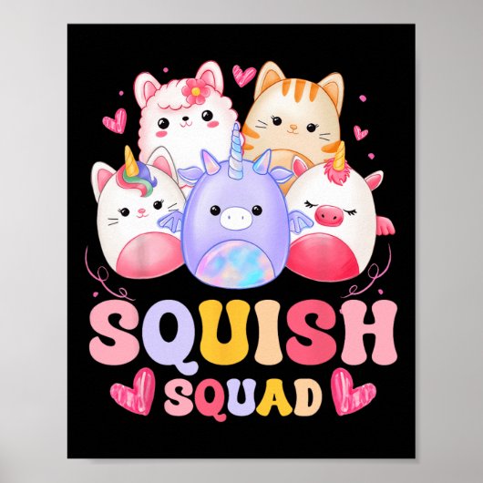 Squish Squad verjaardag voor meisjes Kinder peuter Poster (Voorkant)