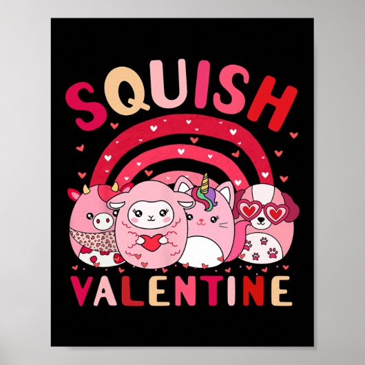 Squish Valentijn Squad Cadeaus Schattige voor Kind Poster (Voorkant)