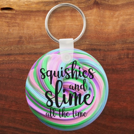 Squishie & Slime pasta Rainbow Swirl Sleutelhanger (Voorkant)