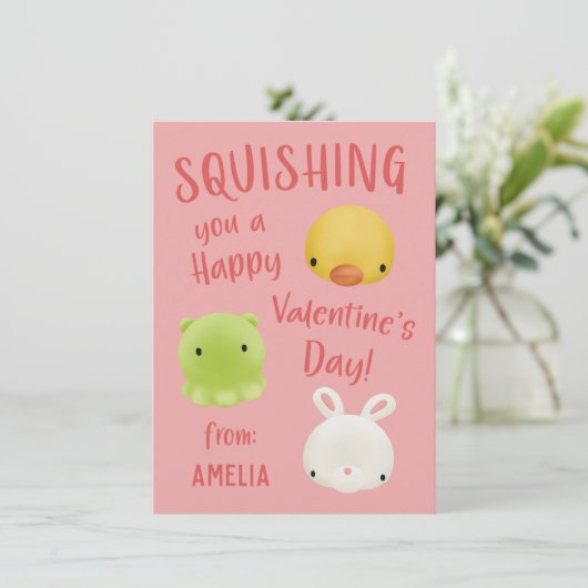 Squishies Kinder Classroom Valentijn Kaart (Staand voorkant)