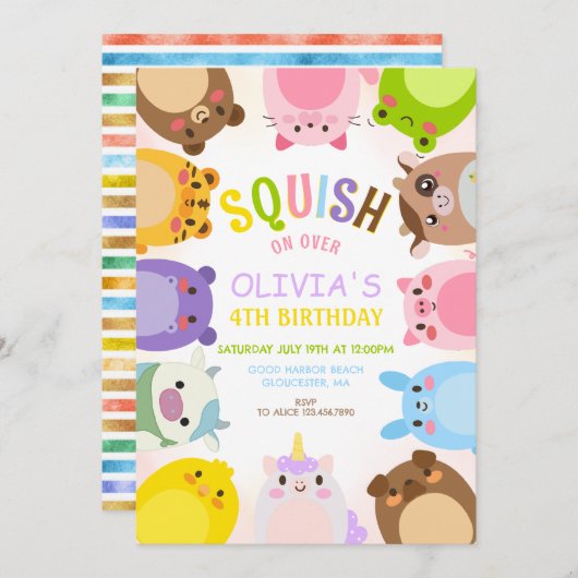 Squishmallow-verjaardag Kaart (Voorkant / Achterkant)