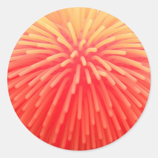 Squishy Ball Abstract Rood Sinaasappel Glow Ronde Sticker (Voorkant)