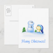 Squishy Littlekins in de sneeuw Feestdagenkaart (Voorkant / Achterkant)