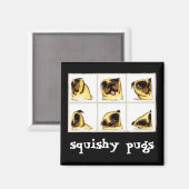 Squishy Pugs-magneet Magneet (Voorkant / Achterkant)