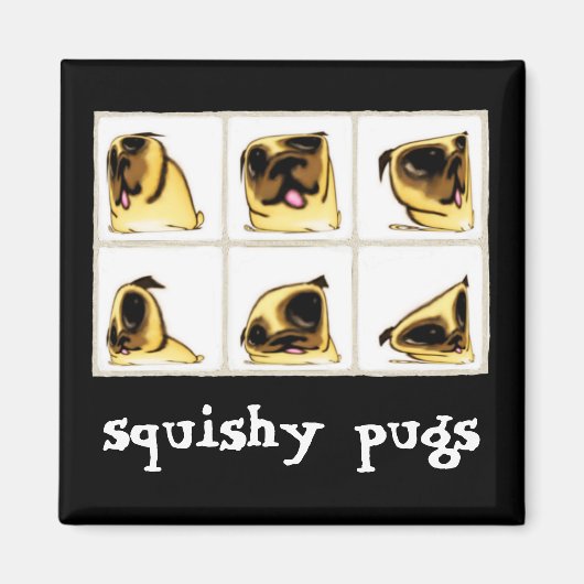 Squishy Pugs-magneet Magneet (Voorkant)