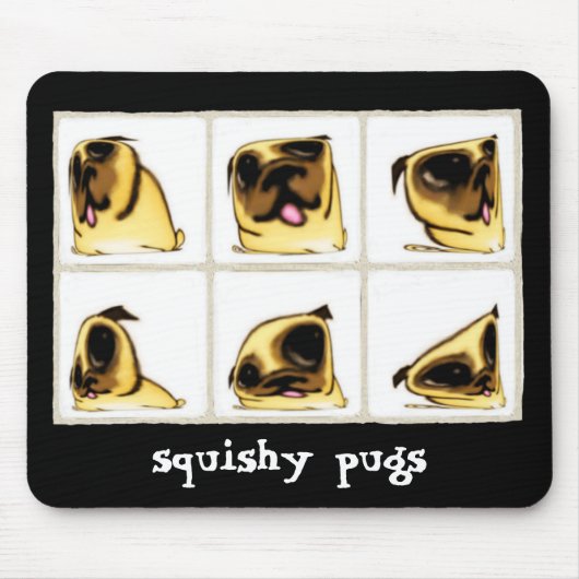 Squishy Pugs Mousepad Muismat (Voorkant)