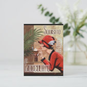 Squisito Cioccolato Italy Chocolate Woman in Red Briefkaart (Staand voorkant)