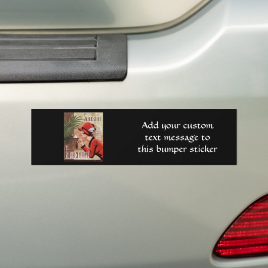 Squisito Cioccolato Italy Chocolate Woman in Red Bumpersticker (Op auto)