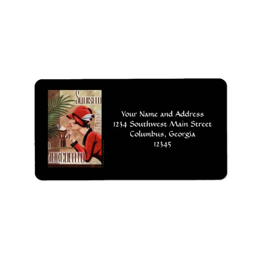 Squisito Cioccolato Italy Chocolate Woman in Red Etiket (Voorkant)