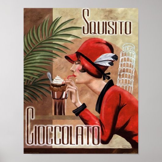 Squisito Cioccolato Italy Chocolate Woman in Red Poster (Voorkant)