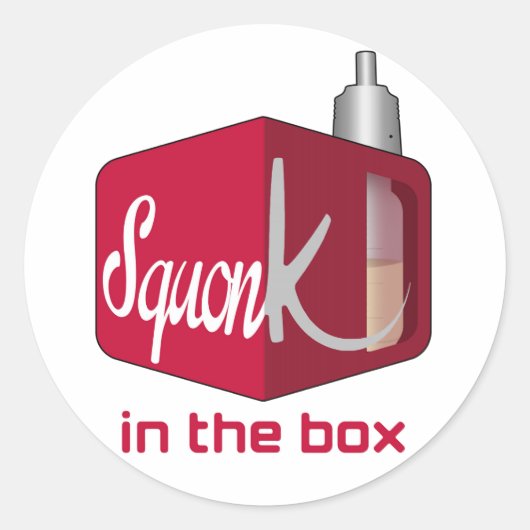 Squonker Box Ronde Sticker (Voorkant)