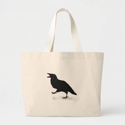 Sqwarking Crow Grote Tote Bag (Voorkant)