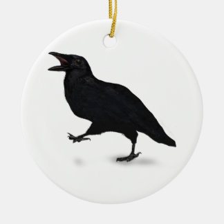 Sqwarking Crow Keramisch Ornament