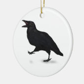 Sqwarking Crow Keramisch Ornament (Links)