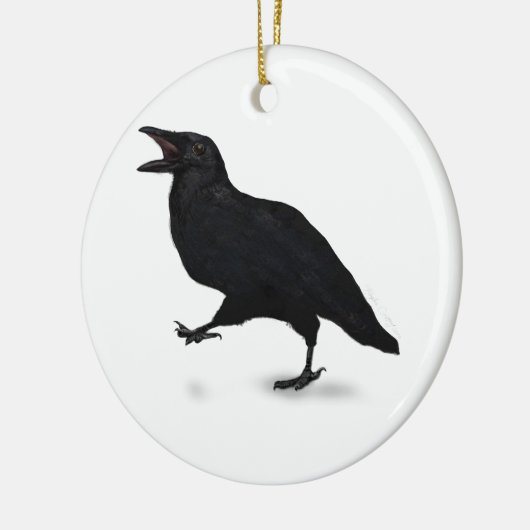 Sqwarking Crow Keramisch Ornament (Links)
