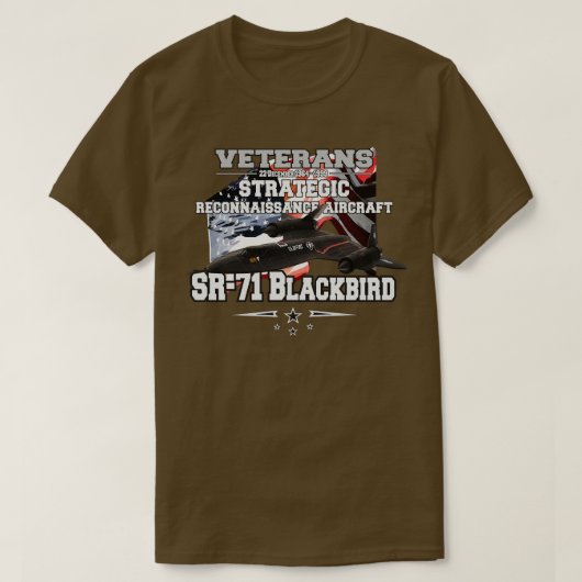 SR71 Blackbird strategisch verkennings vliegtuig T-shirt (Design voorkant)