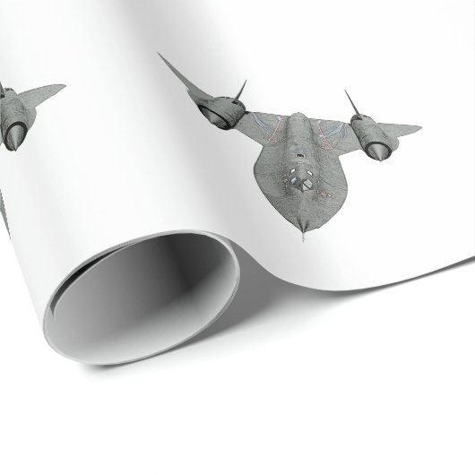 SR71 Blackbird Supersonic Vliegtuig Illustration Cadeaupapier (Rol Hoek)