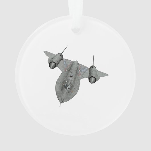 SR71 kerstversiering van Blackbird Illustration Ornament (achterkant)