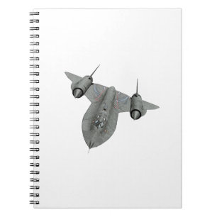 SR71 Zwarte en Witte Illustratie van Blackbird Bla Notitieboek