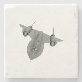 SR71 Zwarte vogel Stenen Onderzetter (Voorkant)