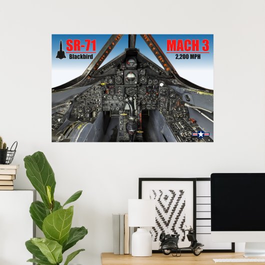 SR-71 BLACKBIRD COCKPIT POSTER (Thuiskantoor)