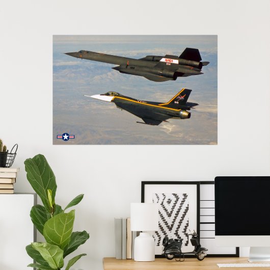 SR-71 BLACKBIRD en F-16XL Poster (Thuiskantoor)