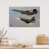 SR-71 BLACKBIRD en F-16XL Poster (Keuken)