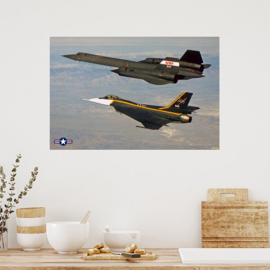 SR-71 BLACKBIRD en F-16XL Poster (Keuken)
