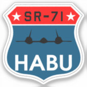 SR-71 Blackbird "Habu" Insignia Sticker (Voorkant)