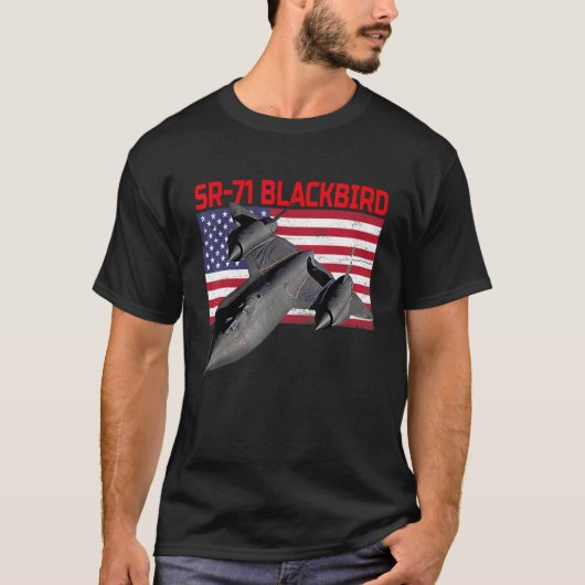 Sr 71 Blackbird in Action en Patriottic American F T-shirt (Voorkant)