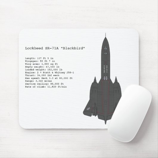 SR-71 Blackbird mousepad Muismat (Met muis)