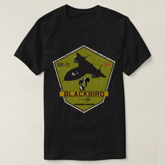 SR-71 Blackbird Skunkworks - Grunge Style T-shirt (Design voorkant)