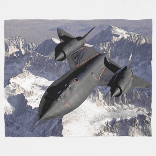 SR-71 BLACKBIRD SPY PLANE FLEECE DEKEN (Voorkant (Horizontaal))