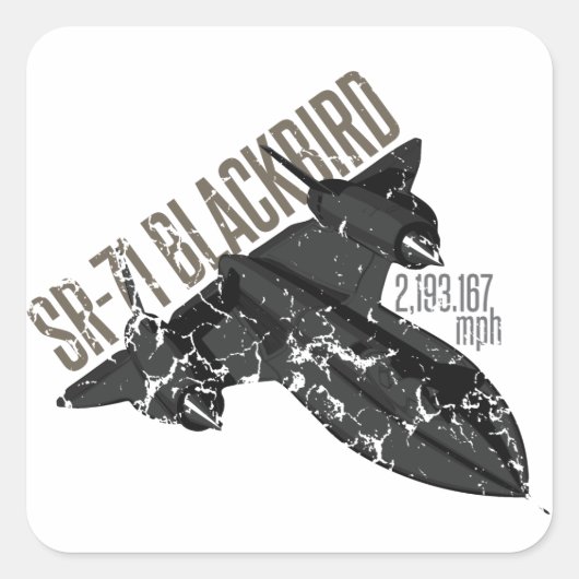 SR 71 Blackbird Vierkante Sticker (Voorkant)