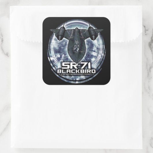 SR-71 Blackbird Vierkante Sticker (Tas)