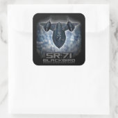 SR-71 Blackbird Vierkante Sticker (Tas)