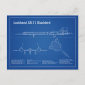 SR-71 Blackbird - Vliegtuigblauwdruk Plannen AD Briefkaart (Voorkant)