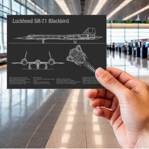 SR-71 Blackbird - Vliegtuigblauwdruk Plannen PD Briefkaart