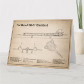SR-71 Blackbird - Vliegtuigblauwdruk Plannen SD Bedankkaart (Voorkant)