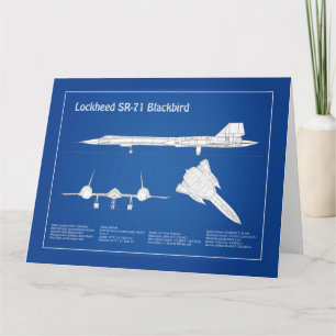 SR-71 Blackbird - Vliegtuigblauwdrukplannen ABD Bedankkaart