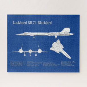 SR-71 Blackbird - Vliegtuigblauwdrukplannen ABD Legpuzzel