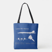 SR-71 Blackbird - Vliegtuigblauwdrukplannen ABD Tote Bag (Achterkant)