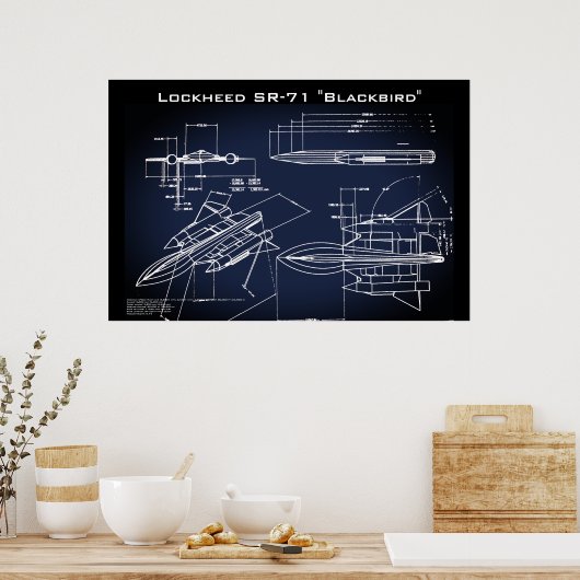 SR-71 Blauwdruk Poster (Keuken)