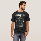 SR-71 HABU Air Force Spy Plane Blauwdruk T-shirt (Voorkant volledig)