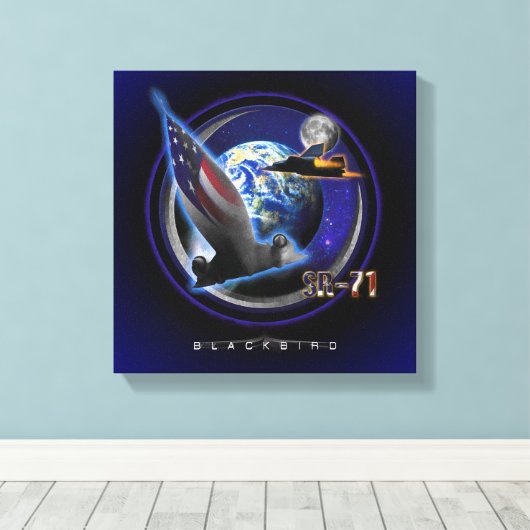 SR-71 Slagvogels met grote hoeken Canvas Afdruk (Insitu (Houten vloer))