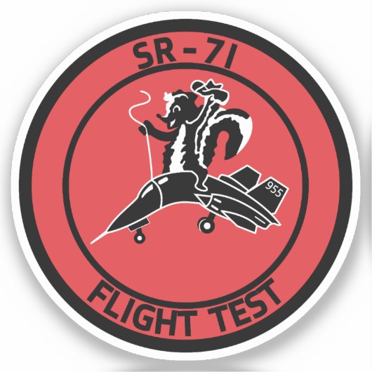 SR-71 Vluchttestbadge Sticker (Voorkant)