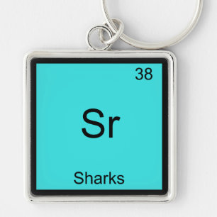 Sr - Haaien Grappig Element Chemie Symbool T-Shirt Sleutelhanger