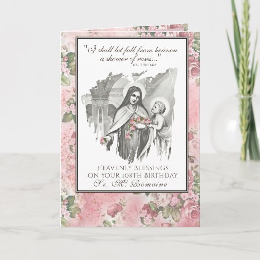 Sr. M. Romaine Verjaardag 108e Verjaardag Kaart (Voorkant)