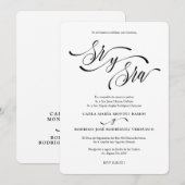 SR Y SRA 2 Bewerkbare Spaanse trouwuitnodiging Kaart (Voorkant / Achterkant)